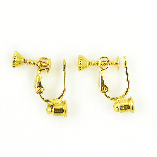 Screw On No Bend Pierced to Clip Earring Converter Gold 3 Pairs