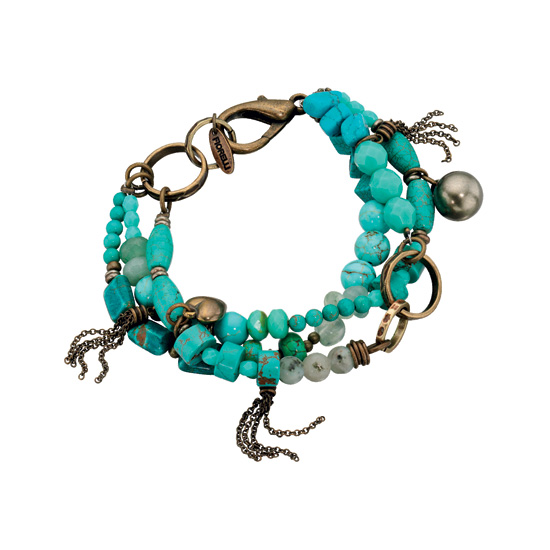 Fiorelli Turquoise Stone Antique Gold Bracelet