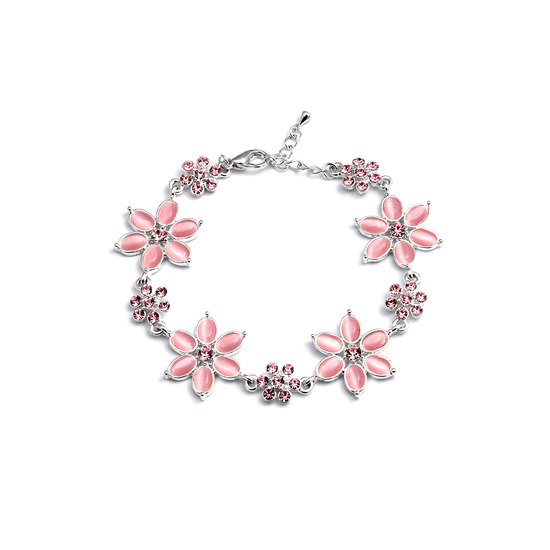 Rodney Holman Diamante and Flower Bracelet - Pink