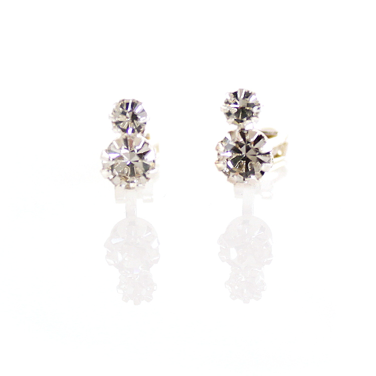 Park Lane Duo Solitaire Crystal Stud Clip On Earrings