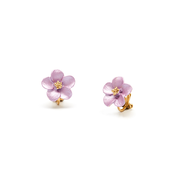 Rodney Holman Petite Gold Plated Flower Clip On Earrings - Pink Blush
