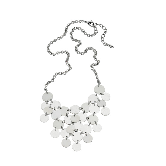 Fiorelli Waterfall Silver Disc Necklace